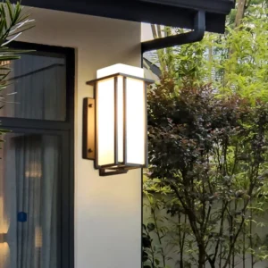 Bymaocar 110v Elegant Simple American Iron Outdoor Wall Lamp