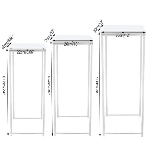 3pcs Tall Pedestal Metal