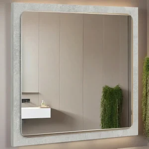 15.7x0.6x14.6 Concrete Gray Bathroom Mirror